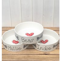 Personalisierte Keramik Hundenapf Handbemalte Fressnapf, Made in Uk von PurpleGlazePotteryUK