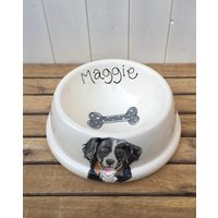 Personalisierte Hundenapf Handbemaltes Tierportrait, Keramiknapf Nach Maß von PurpleGlazePotteryUK