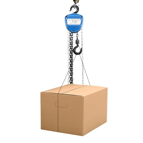 1T Kettenzug Handseilwinde, 4m Hubhöhe Seilzug mit 360° drehbarer Haken Hebezug Flaschenzug Seilzug Hebezug Ratschenzug von PurpleMinder