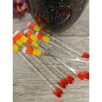 Candy Corn Verschmolzen Glas Swizzle Sticks, Halloween Geschenk, Hot Cocoa Stirrer, Cocktail Stir Stick, Gelb Und Orange Candy Corn Verschmolzen Glas Swizzle Sticks, Halloween Geschenk, Hot Cocoa Stirrer, Cocktail Stir Stick, Gelb Und Orange von PurpleSlugGlassArt