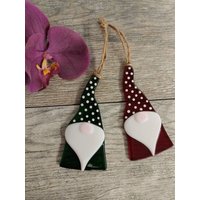 Fusing Glas Wichtel Weihnachtsschmuck Polka Dot Baum Dekor von PurpleSlugGlassArt