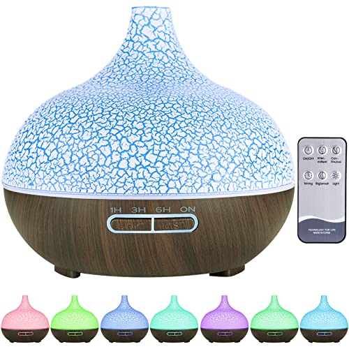 Purpledi 550ml Aroma Diffuser,Ultra Leise Ultraschall Luftbefeuchter Aromatherapie,Ätherische Öle Luftbefeuchter,BPA-Free Aromatherapie Humidifier für Schlafzimmer Yoga Spa,7 Farben LED Lichter von Purpledi