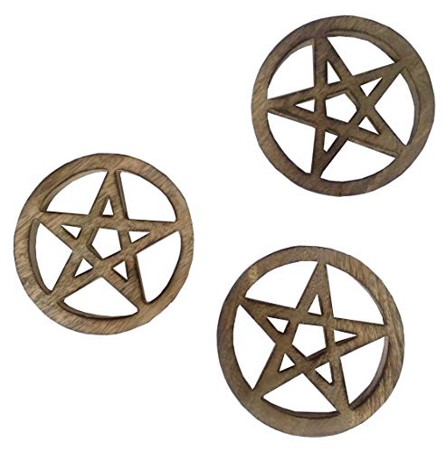 Purpledip 11887 Untersetzer aus Holz, Motiv Pentagramm, das Heilige Symbol, 3 Stück Purpledip 11887 Untersetzer aus Holz, Motiv Pentagramm, das Heilige Symbol, 3 Stück von Purpledip