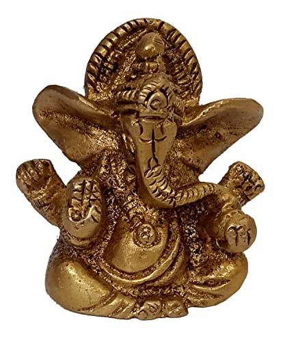 Purpledip 12434 Statue Ganesha Ganapati Vinayak aus Messing, klein von Purpledip