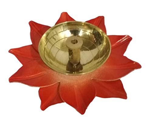 Purpledip Diya Deepak 12127 Öllampe mit Lotusblüten-Design von Purpledip