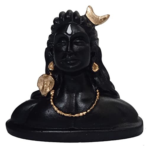 Purpledip Idol Adiyogi Shiva Shankara 12491 Statue für den Armaturenbrett, Kunstharz von Purpledip