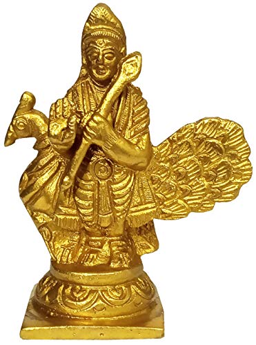 Purpledip Idol Murugan Karthikeya: Subrahmanya Golden Statue (11229B) von Purpledip