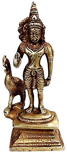 Purpledip Idol Murugan Karthikeya: Subrahmanya Statue (11229A) aus Messing von Purpledip