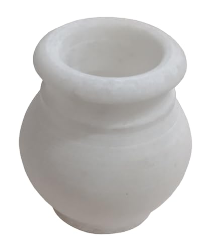 Purpledip Marmor Kamandal Lota Topf: kleines Wassergefäß Kalash für Puja Rituale, Routine oder zur Dekoration (15745B) von Purpledip