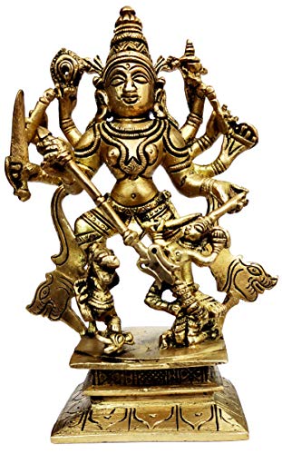 Purpledip Messing Idol Durga (Kali, Parvati oder Adishakti): seltene Sammlerstück-Statue (12066) von Purpledip