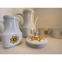 Thun Der Tschechoslowakei, Retro Kaffee/Tee Set - Bestehend Aus Teekanne, 4 Tassen, Zuckerdose & Milchkännchen von PurposefulRia