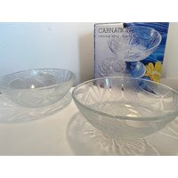 Vintage Mcm Mid Century Modern Glas Servierschale - 2Er Set von PurposefulRia