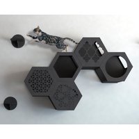 Katzen Hexagone in Schwarz Farbe, Wand Möbel, Regale, Möbel Set, Ree, Wand, Tunnel von PurrPurrByAnnabella