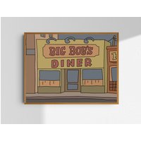 Big Bobs Diner - Bob's Burgers Art Poster Gerahmter Kunstdruck Tv Print Gerahmte Kunst von PurseKing