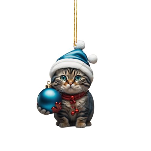 Weihnachtsbaum Deko Katzen Acryl Deko Weihnachten Lustige Weihnachtskugeln Weihnachtsbaum Basteln Weihnachten Baumkugeln Weihnachtsschmuck Christbaumschmuck Christbaumkugeln Auto (01-F, One Size) von Pursuit-W