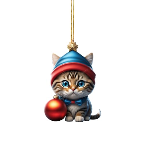 Weihnachtsbaum Deko Katzen Acryl Deko Weihnachten Lustige Weihnachtskugeln Weihnachtsbaum Basteln Weihnachten Baumkugeln Weihnachtsschmuck Christbaumschmuck Christbaumkugeln Auto (01-G, One Size) von Pursuit-W