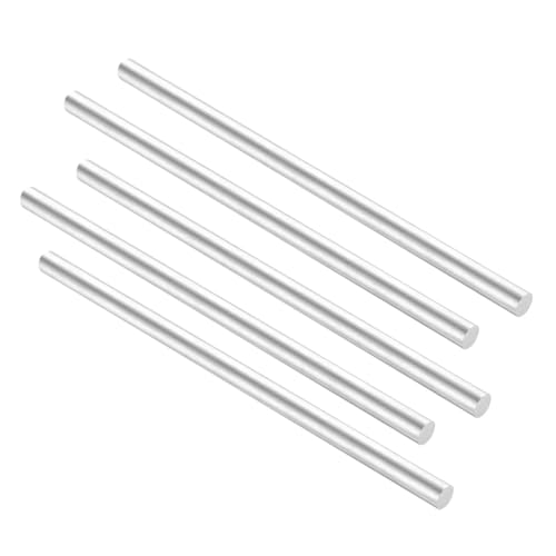 Purzen Aluminium Rundstab hohe Festigkeit Leichtgewicht für Möbelbau Regale Rahmen Dekoration DIY Bastelarbeiten,4.5mm x 500mm 5 pcs von Purzen