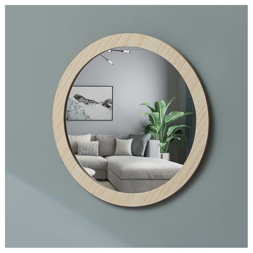Purzen Rustikaler runder Spiegel, runder Badezimmerspiegel zur Wandmontage, zum Aufhängen an der Wand, dekorativer kleiner,30cmx30cm Purzen Rustikaler runder Spiegel, runder Badezimmerspiegel zur Wandmontage, zum Aufhängen an der Wand, dekorativer kleiner,30cmx30cm von Purzen
