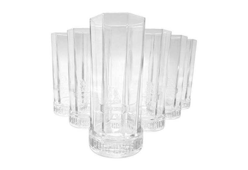 Puschkin Wodka Longdrinkglas 6x Puschkin 0,2l Longdrink Glas mit klarem Logo von Puschkin Wodka
