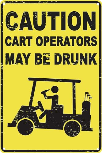 PuseTaer Lustiges Blechschild mit Aufschrift "Caution Cart Operators May Be Drunk", 30,5 x 20,3 cm, Golfzubehör, Clubhaus, Dekoration, Männerhöhle, Sportbar, Wandkunst PuseTaer Lustiges Blechschild mit Aufschrift "Caution Cart Operators May Be Drunk", 30,5 x 20,3 cm, Golfzubehör, Clubhaus, Dekoration, Männerhöhle, Sportbar, Wandkunst von PuseTaer