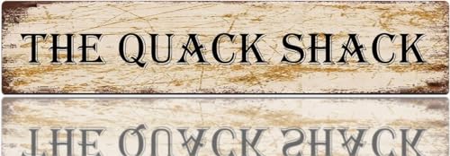 PuseTaer Metallschild Blechschild The Quack Shack Funny Metal Signs Vintage Sign Retro Tin Signs Aluminum Metal Sign for Bedroom Kitchen Garden Wall Bab Club Coffee Hanging Sign Home Decor 4x16 Inch von PuseTaer