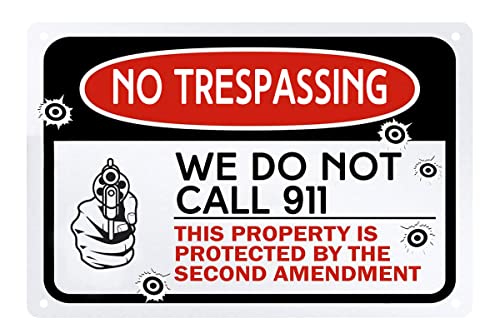 PuseTaer Metallschild "No Trespassing - We Do Not Call 911, Property Protected By Second Amendment", Blechschild, 30,5 x 20,3 cm PuseTaer Metallschild "No Trespassing - We Do Not Call 911, Property Protected By Second Amendment", Blechschild, 30,5 x 20,3 cm von PuseTaer