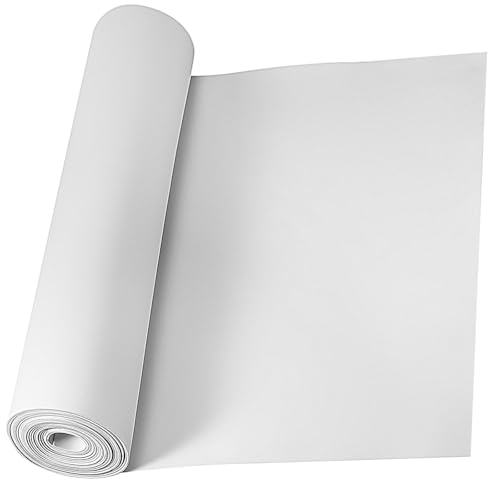Pushglossy EVA-Schaumstoffrolle, dünne Schaumstoffplatte für Handwerk und Kunst, Cosplay-Kostüm, Rüstung, DIY-Projekte (weiß, 2 mm x 100 cm x 5,5 m) von Pushglossy