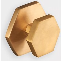 Messing Gold Sechseckige Mitte Haustürknopf. Schutzlack Gegen Anlaufen von PushkaHome