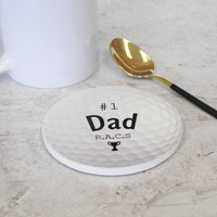 Personalisierte Golfball-Untersetzer Mit Name & Nachricht. Geburtstags -/Vatertagsgeschenk | Hergestellt in Großbritannien Geschenkbox Keramik von PushkaHome