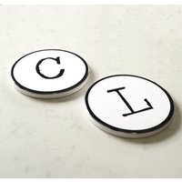 Vintage Schreibmaschine Getränke Untersetzer | Geschenkbox Personalisierter Buchstabe & Zahl Aus Keramik Mit Korken von PushkaHome