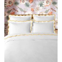 Pushp Leinen 100% Baumwolle Überbacken 400Tc Sateen Hotel Stitch Bettbezug Set Mit Überbackenen Bestickt von PushpLinen