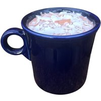 Soja Kerze Holz Docht Upcycled Wiederverwendbare Navy Keramik Kaffeetasse Geschenk Für Ihn Nachhaltiges Umweltfreundliches Sie Dad Vatertag von PutaWickinItCandles
