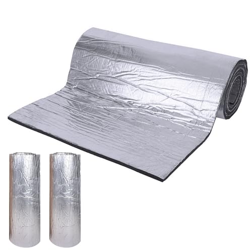 Putentfun 10mm Dämmmatte Auto Motorhaube Schallschutzmatte Dämmung Isolierung Matte Schaumstoff,Schallschutz Selbstklebend Feuerfest,Wasserdicht,Feuchtigkeitsfest 200cmx50cm - 2 Rollen von Putentfun