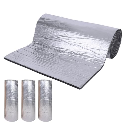 Putentfun 10mm Dämmmatte Auto Motorhaube Schallschutzmatte Dämmung Isolierung Matte Schaumstoff,Schallschutz Selbstklebend Feuerfest,Wasserdicht,Feuchtigkeitsfest 200cmx50cm - 3 Rollen von Putentfun
