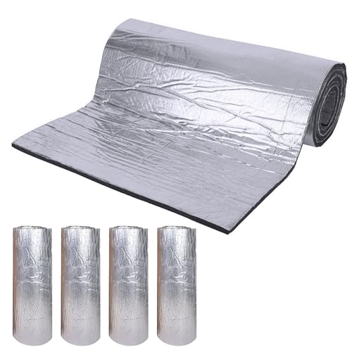 Putentfun 10mm Dämmmatte Auto Motorhaube Schallschutzmatte Dämmung Isolierung Matte Schaumstoff,Schallschutz Selbstklebend Feuerfest,Wasserdicht,Feuchtigkeitsfest 200cmx50cm - 4 Rollen von Putentfun