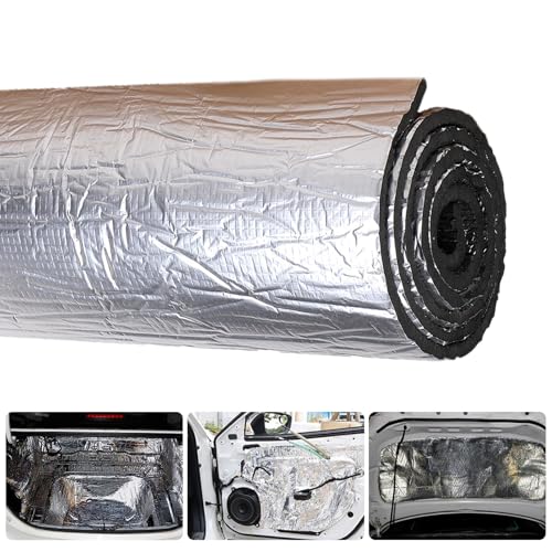 Putentfun 10mm Dämmmatte Auto Schallschutzmatte Dämmung Isolierung Matte Schaumstoff, Selbstklebende Mattenrolle, Feuerfest, Feuchtigkeitsfest 200cm x 50cm von Putentfun