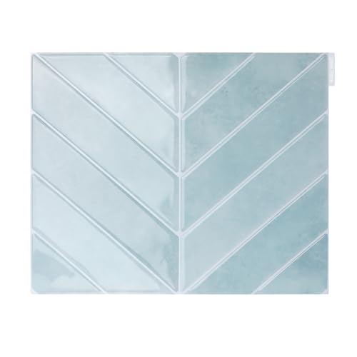 Putentfun Klebefliesen Küche, 10 Stück, 3D Fliesenaufkleber Fliesen Selbstklebend Metro Wandfliesen Küchenfliesen Selbstklebend Küchenrückwand Bad, 29 × 23 cm,B - Hellblau von Putentfun