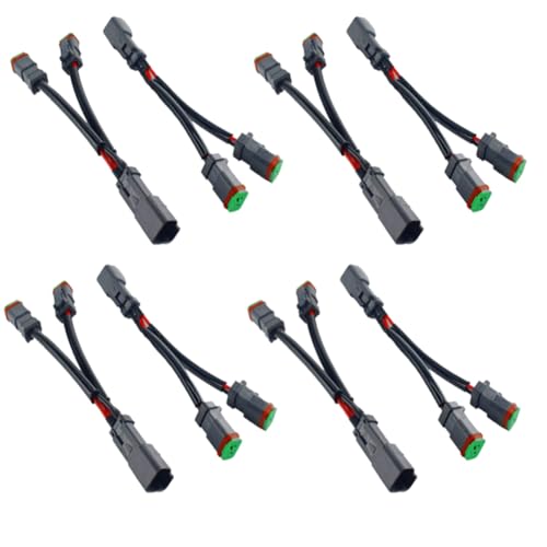 Puthernm 8 Stück Y-Typ-Kabel, Deutsch DT DTP 2-Poliger Buchsenadapter für LED-Pod-Arbeitsscheinwerfer, Nachrüst-Stecker, Kabelbaum von Puthernm