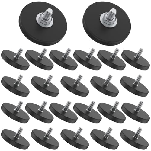 Puthernm Gewindestollen Gummibeschichtete Magnete 24 Teile 1,69 30 Lbs M6 Neodym - -Magnete für die Beleuchtung von Puthernm