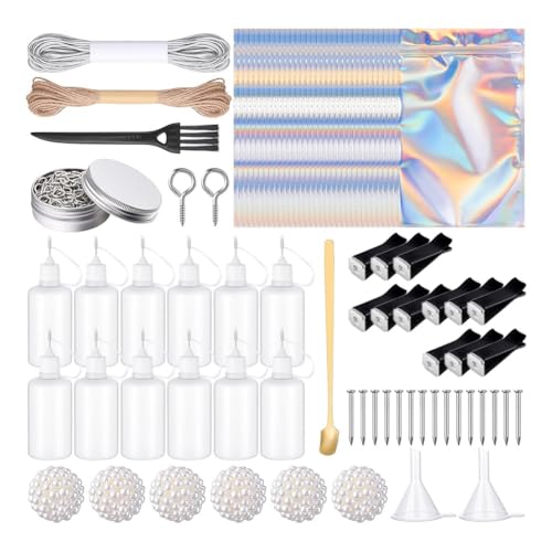 Puthernm Kfz--Set mit 12 quadratischen Clips für Lüftungsgitter, 12 Flaschen mit Nadelspitze, 100 Stück aus Aluminium, wiederverschließbar von Puthernm