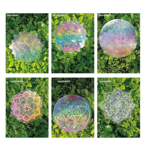 Puthernm Kinderzimmer Fensteraufkleber 6pcs/Set Regenbogenhersteller Sonnenfänger PVC Glas Aufkleber Wandtastatur Kunst Home Schlafzimmer von Puthernm