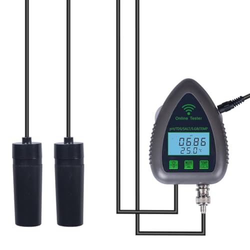 Puthernm Tuya WiFi 5In1 WasserqualitäTstester Online-Monitor TDS Salzgehalt TemperaturtestmessgeräT Pool PH-MessgeräT(A) EU-Stecker von Puthernm
