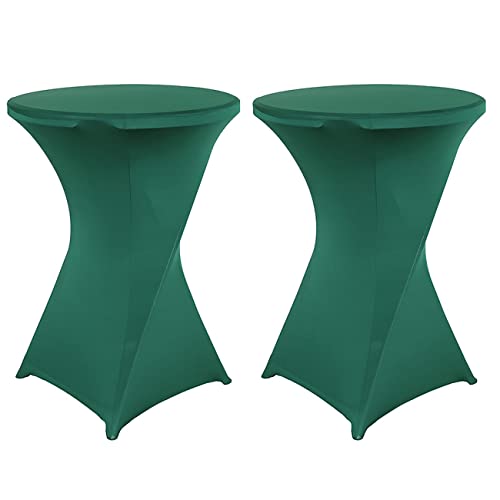 Putniu 2er Set Stretch Stehtisch Hussen, Stehtischhusse Ø 60 - 80cm, Elegante Tischhussen für Stehtische und Bistrotische, Pflegeleicht Abwischbar Schnelltrocknend (O, Ø 80cm/32inch) von Putniu