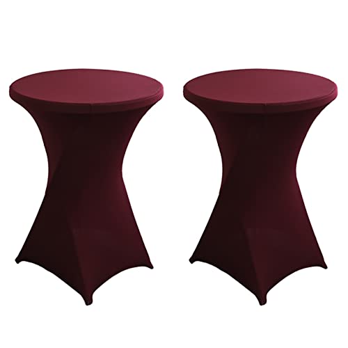 Putniu 2er Set Stretch Stehtisch Hussen, Stehtischhusse Ø 60 - 80cm, Elegante Tischhussen für Stehtische und Bistrotische, Pflegeleicht Abwischbar Schnelltrocknend (V, Ø 80cm/32inch) von Putniu