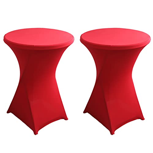 Putniu 2er Set Stretch Stehtisch Hussen, Stehtischhusse Ø 60 - 80cm, Elegante Tischhussen für Stehtische und Bistrotische, Pflegeleicht Abwischbar Schnelltrocknend (B, Ø 60cm/24inch) von Putniu