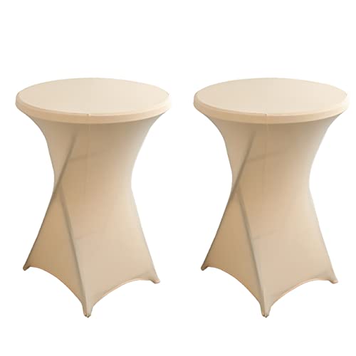 Putniu 2er Set Stretch Stehtisch Hussen, Stehtischhusse Ø 60 - 80cm, Elegante Tischhussen für Stehtische und Bistrotische, Pflegeleicht Abwischbar Schnelltrocknend (F, Ø 60cm/24inch) von Putniu