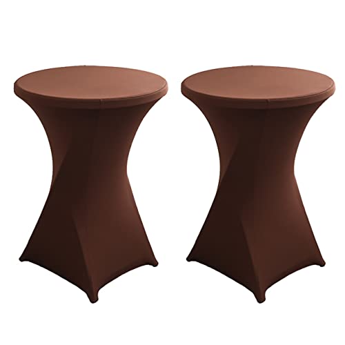 Putniu 2er Set Stretch Stehtisch Hussen, Stehtischhusse Ø 60 - 80cm, Elegante Tischhussen für Stehtische und Bistrotische, Pflegeleicht Abwischbar Schnelltrocknend (S, Ø 80cm/32inch) von Putniu