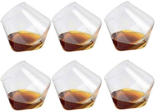 QKFON Whiskyglas 400 ml Tumbler Rum Weinglas im klassischen Stil ohne Stiel, personalisiertes Geschenk-Set von 6 von QKFON