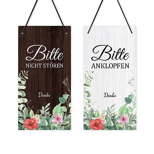 Putuo Decor „Bitte nicht stören“-Schild, PVC-Türschild „Bitte einklopfen“, doppelseitiges Schild zum Aufhängen, 25,4 x 12,7 cm großes Büroschild von Putuo Decor