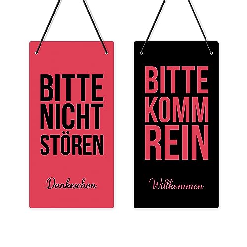 Putuo Decor „Bitte nicht stören“-Schild, PVC-Türschild „Bitte einklopfen“, doppelseitiges Schild zum Aufhängen, 25,4 x 12,7 cm großes Büroschild von Putuo Decor